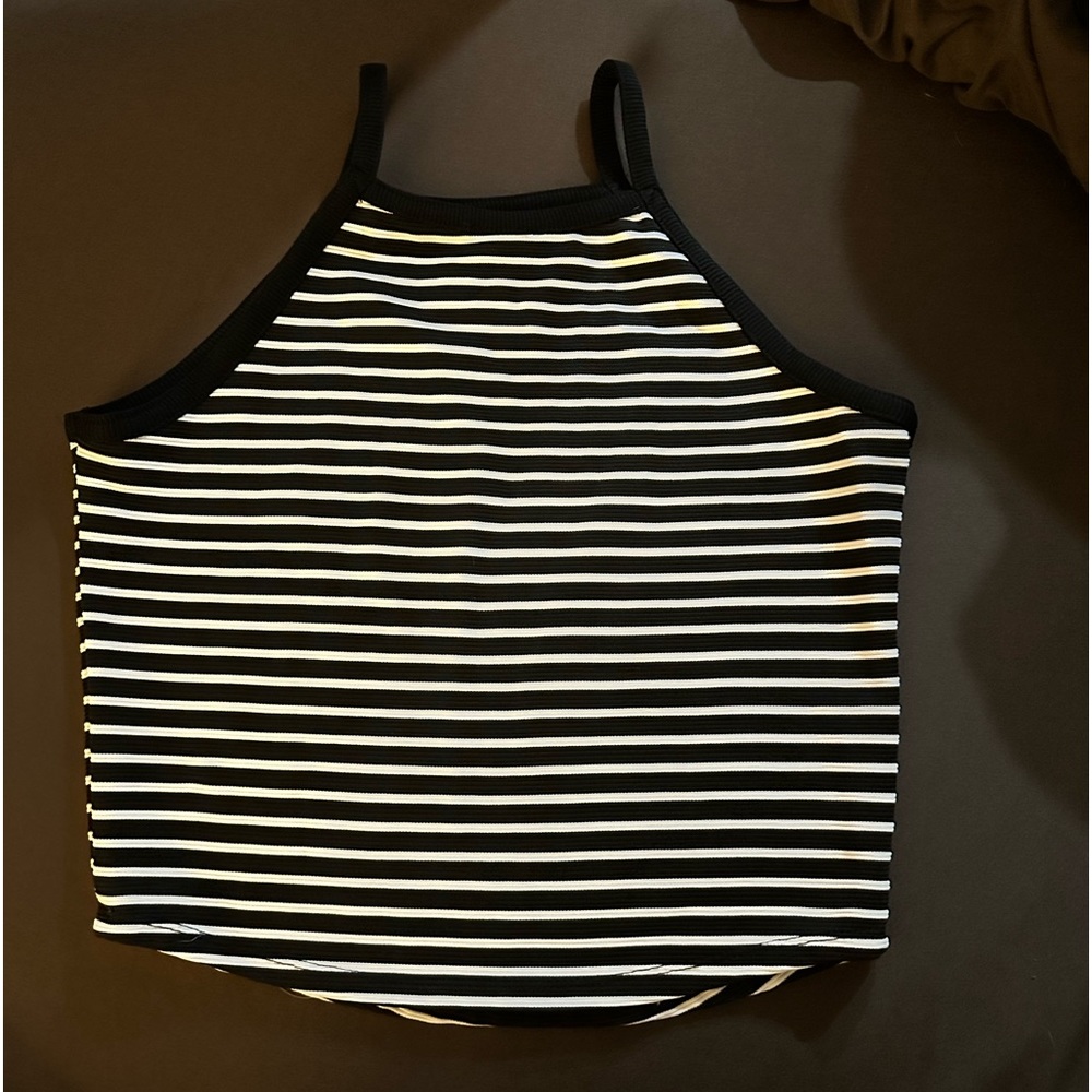 Rue21 black and white stripped tank top.